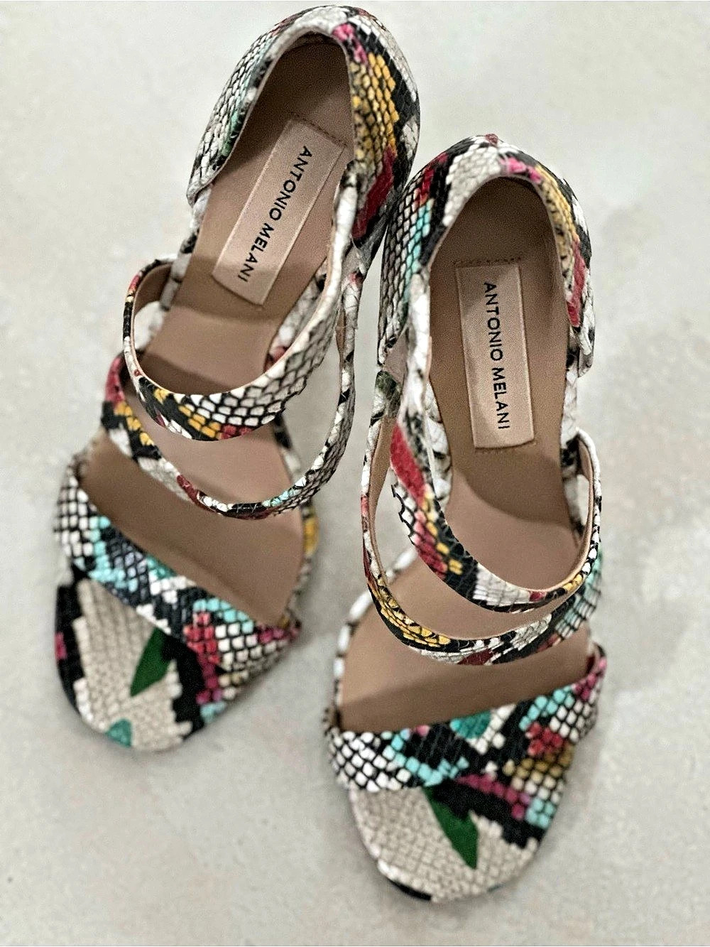 Antonio Melani Multicolor Snake-Print Heels US 7.5 M